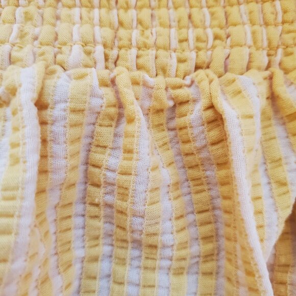 Anthropologie strapless womens top in yellow seersucker SIZE - S - Picture 5 of 8